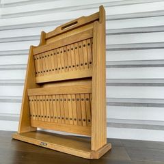 【希少】オールドカリモク 木製マガジンラック スリッパラック 収納棚 レトロ 昭和レトロ】オールドカリモク マガジンラック スリッパラック 木製