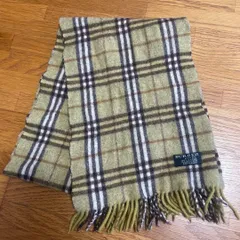 【美品】バーバリー カシミヤ100% マフラー 英国製 チェック柄