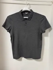 Calvin Klein ポロシャツ XL コットン100% ボーダー グレー 黒