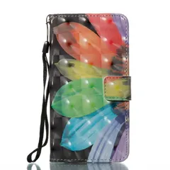 iPhoneXSMax ケース スマホケース カバー マグネット開閉 カード収納可能 手帳タイプ 花柄 ブラック レインボー カラフル