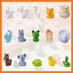 【新品】 15個 動物 フィギュア 干支の置物 樹脂 専用飾り 可愛い小動物 微縮置物 装飾品 工芸品 ギフト DIY ミニチュア景観装飾と庭園植木鉢装飾部品に適している 創意小物 贈り物に最適 [並行輸入品] 0