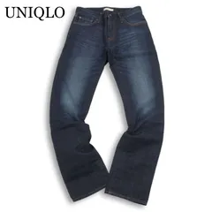 UNIQLO ユニクロ 防風ジーンズ★ USED加工 デニム 裏起毛 パンツ ジーンズ Sz.30　メンズ バイク