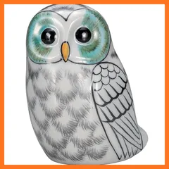 【新品】 九谷焼 ふくろう 置物 開運 厄除け 高さ10cm 3.3号 白 K9-1682 0