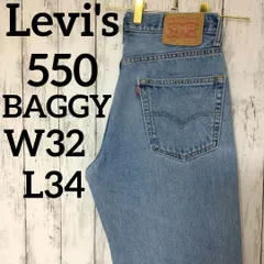 US古着リーバイス550W31バギーワイドデニムパンツジーンズブルー（1161）