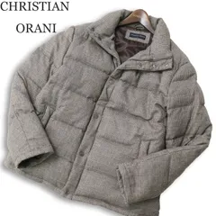 CHRISTIAN ORANI クリスチャンオラーニ ウール ツイード★ グレンチェック ダウン ジャケット Sz.LL メンズ 大きいサイズのサムネイル