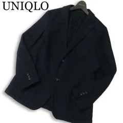 UNIQLO ユニクロ 秋冬★ ウール ブレンド ジャージー テーラード ジャケット Sz.XL メンズ 紺 ネイビー 大きいサイズ