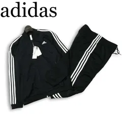 新品 未使用★ adidas アディダス 通年 ジャージ トラック ジャケット パンツ 上下セット Sz.OT レディース 黒 大きいサイズ