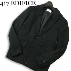417 EDIFICE エディフィス 秋冬★ ウール テーラード ジャケット Sz.S メンズ 灰 グレーのサムネイル