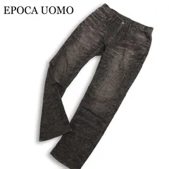 EPOCA UOMO エポカ ウォモ 通年 ロゴ プレート★ ストレッチ USED加工 総柄 スキニー パンツ Sz.44 メンズ 日本製のサムネイル
