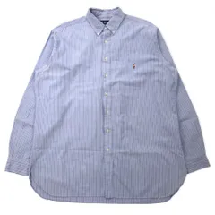 Ralph Lauren ボタンダウンシャツ XLT TALL ブルー コットン CLASSIC FIT スモールポニー刺繍