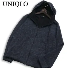 UNIQLO ユニクロ 秋冬 裏起毛★ ブロックテック フリース ジップ パーカー Sz.XL メンズ 紺 ネイビー 大きいサイズ