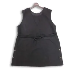 KASTANE カスタネ 秋冬★ レーヨン チュニック ノースリーブ ジャンパースカート風 ベスト風 ワンピース Sz.F レディース 黒のサムネイル