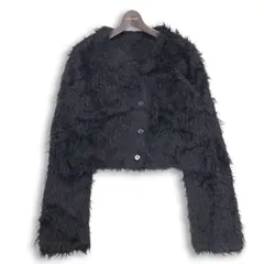 mystic ミスティック 秋冬 シャギー ニット★ カーディガン Sz.F レディース 黒