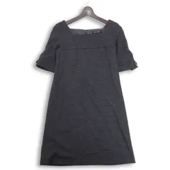 QUEENS COURT クイーンズコート 秋冬 ウール100％★ 半袖 ワンピース ドレス Aライン Sz.1 レディース 灰