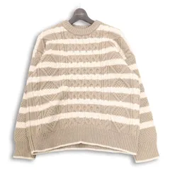 studio CLIP スタジオクリップ 秋冬 ケーブル編み★ ボーダー セーター ニット Sz.F レディース