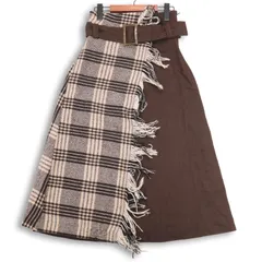 MURUA ムルーア 秋冬★ チェック柄 ラップ Aライン フレア スカート Sz.F レディース