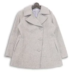 a.v.v アーヴェヴェ 秋冬 ウール★ ピーコート Pコート Sz.42 レディース 灰のサムネイル