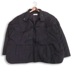 forksy. フォークシー 秋冬 中綿★ ケープ ポンチョ風 レイヤード ブルゾン ジャケット Sz.F レディース 黒