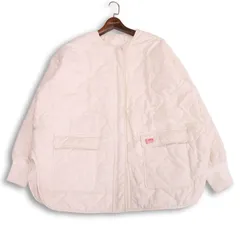 JaVa ジャバ 秋冬 中綿★ 波状キルティング リバーシブル ノーカラー ジャケット Sz.M レディース 白