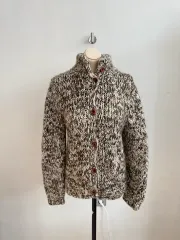 ミックスカラー編みニットカーディガン