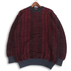 corsini コルシーニ 秋冬 ウール★ チェック風 クルーネック セーター プルオーバー ニット Sz.2L メンズ 日本製のサムネイル