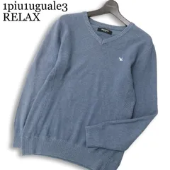 1piu1uguale3 RELAX ウノピゥウノウグァーレトレ リラックス 刺繍★ Vネック ニット セーター Sz.M メンズのサムネイル