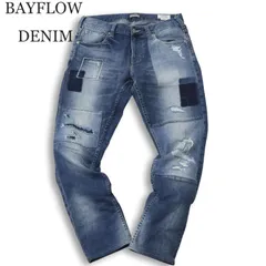BAYFLOW DENIM ベイフロー パッチワーク★ ダメージ&リペア加工 デニム ストレッチ パンツ ジーンズ Sz.30　メンズ