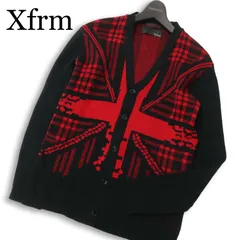 JURY BLACK × Xfrm ジュリーブラック トランスフォームユニオンジャック★ ニット カーディガン Sz.S～M位 メンズのサムネイル