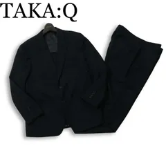 TAKA:Q タカキュー 春夏 背抜き★ スーツ セットアップ ジャケット スラックス パンツ Sz.AB6 メンズ ネイビー