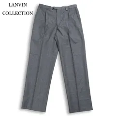 LANVIN COLLECTION ランバン コレクション 秋冬★ ウール100% テーパード スラックス パンツ Sz.85 メンズ グレー 日本製