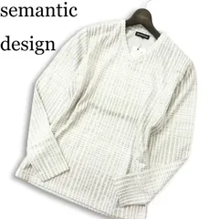 【新品 未使用】 semantic design セマンティック デザイン 長袖 Vネック チェック カットソー ロンTシャツ Sz.L メンズ