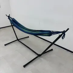 ハンモック ストライプ 自立式 折りたたみ 室内 屋外 キャンプ 収納バッグ付 レッド　グリーン　グレー