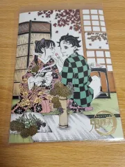 販売) 鬼滅の刃 竈門 炭治郎 栗花落 カナヲ 原画展 金箔 A5 イラスト カード