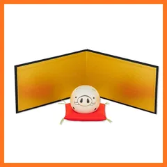 【新品】 のレン 木製 干支飾り 十二支飾り (卯三郎こけし ゆらころ 亥セット 金屏風 座布団 付き） 縁起 吉祥 飾り/日本製 手作り こけし 工芸品 インテリア 置物 縁起物 迎春飾り 正月飾り japanese souvenir 1