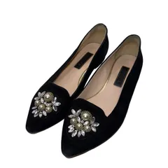  DIANA（ダイアナ）ポインテッドトゥ・フラットパンプス ポインテッドトゥ 24.5cm きれいめ パンプス  【ZK63】