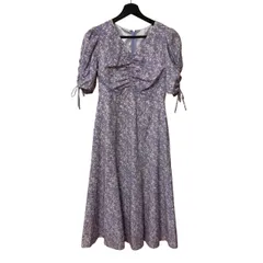 C434 Rirandture（リランドチュール） ワンピース 大人カジュアル フェミニン レディース 薄い紫色  パーティーシーン