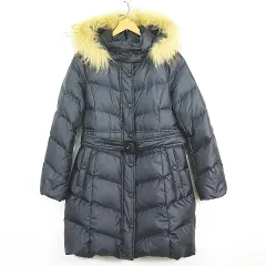 クミキョク 組曲 KUMIKYOKU ダウンコート ラクーンファーフード ウエストベルト 3 ブラック 2sa7178