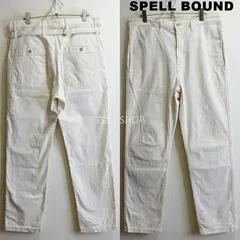 SPELLBOUND　スペルバウンド　コットンリネン ワークパン　W87cm / W34 / L　ストレッチ　日本製　アイボリー ホワイト　テーパード　シンチバック　メンズのサムネイル