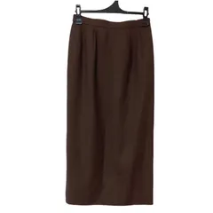 Spoon スプーン　ウール　ミモレ丈　タイトスカート　ロング　茶色　焦茶　レディース　9号　【美品】　セレモニー　【Z1709】