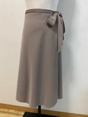 M17 ラップフレアースカート　丈55cm カーキ　ハンドメイド