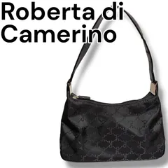 Roberta di Camerino ロベルタディカメリーノ ショルダーバッグ ミニバッグ ハンドバッグ ブラック 黒 Rロゴ 総柄 ジャガード レディース Fサイズ フリーサイズ 肩掛け 上品 エレガント イタリア製 鞄 カバン 001430H