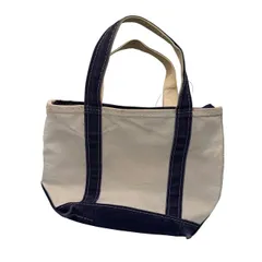  L.L.Bean（エルエルビーン）「ボート・アンド・トート・バッグ」（Boat and Tote）オフホワイト　ネイビー　  全体汚れあり  【ZK63】