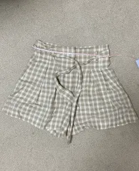 ZARA ザラ リネン CHECK ショートパンツ ハーフパンツ