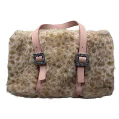 C448 　Samantha Thavasa　サマンサタバサ　ハンドバッグ** レオパード柄 ファー