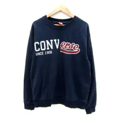 コンバース CONVERSE トレーナー スウェット ラウンドネック ロゴプリント M 紺 ネイビー /SY3