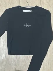 Calvin Klein カルバン・クライン ジーン レディース クロップド 長袖 Tシャツ S