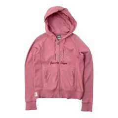 中古 NIKE レディース 刺繍 ロゴ フード ジップアップ 핑크 L