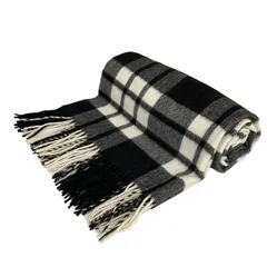 23区(ニジュウサンク) ストール(ショール)美品  - 白×黒 チェック柄 カシミヤ