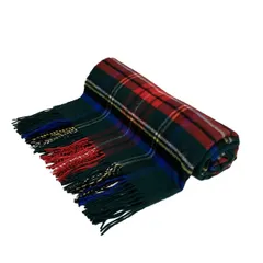 johnstons of elgin(ジョンストンズ) ストール(ショール) - ダークグリーン×レッド×マルチ チェック柄 カシミヤ