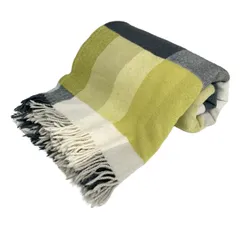 LAPUAN KANKURIT(ラプアンカンクリ) ストール(ショール) グレー×ライトグリーン×白 チェック柄 ウール